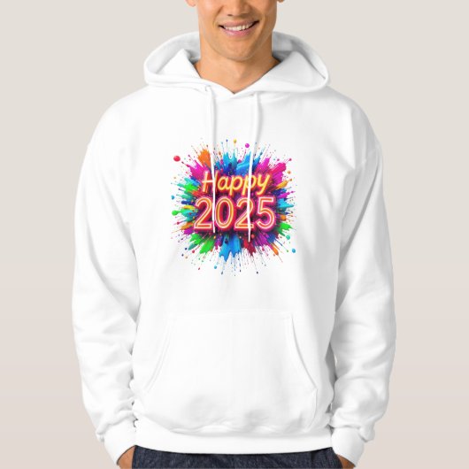 Een levendig en kleurrijk nieuwjaar 2025 hoodie (Voorkant)