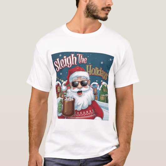 Een levendig en speels T-shirt met kerstthema (Voorkant)