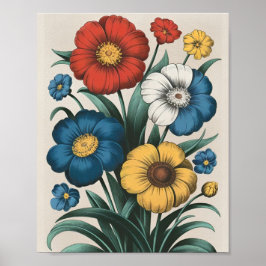 Een levendig Floral Poster