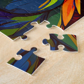 Een levendig geïllustreerde papegaai legpuzzel (Zijkant)