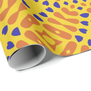 Een levendig geometrisch patroon met herhalende or cadeaupapier
