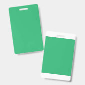 Een levendig groen blad met prominente aderen en e badge (Voor- en achterkant)