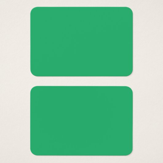 Een levendig groen blad met prominente aderen en e visitekaartje (Voorkant /achterkant)