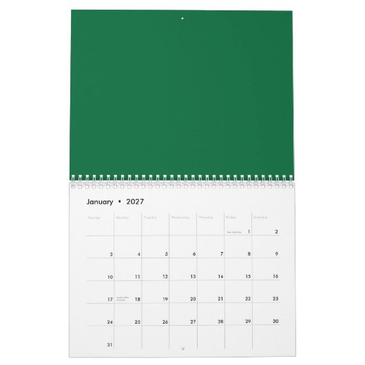 Een levendig groen blad met verschillende aderen i kalender (Jan 2027)