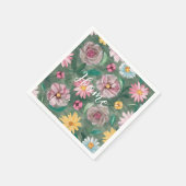 Een levendig groen bloemenpatroon - Home Servet (Hoek)