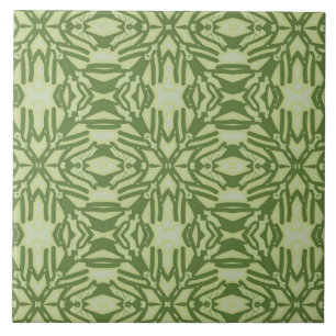 Een levendig groen kleur klassiek patroon tegeltje