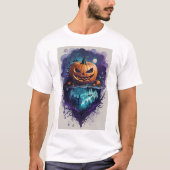 Een levendig Halloween pompoen T-shirt. T-shirt (Voorkant)