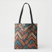 Een levendig ingewikkeld patroon overlappende geom tote bag (Voorkant)