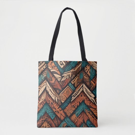 Een levendig ingewikkeld patroon overlappende geom tote bag (Voorkant)