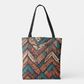 Een levendig ingewikkeld patroon overlappende geom tote bag (Achterkant)