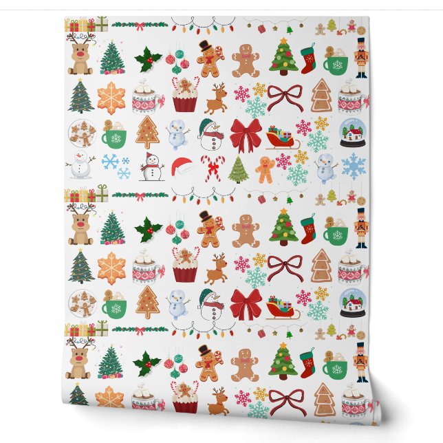 Een levendig kerstbehang  behang (Afrollen)