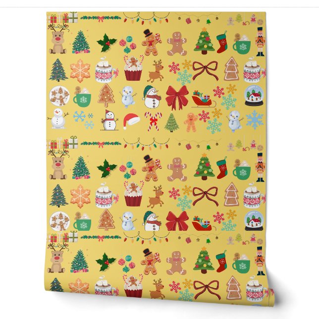 Een levendig kerstbehang  behang (Afrollen)