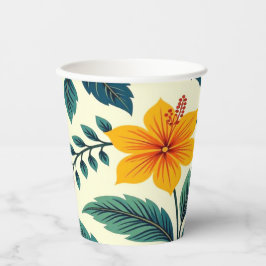 Een levendig kleurrijk klassiek bloempatroon papieren bekers