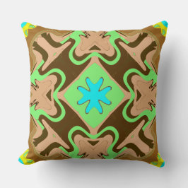 Een levendig kleurrijk klassiek stofpatroon ontwer kussen