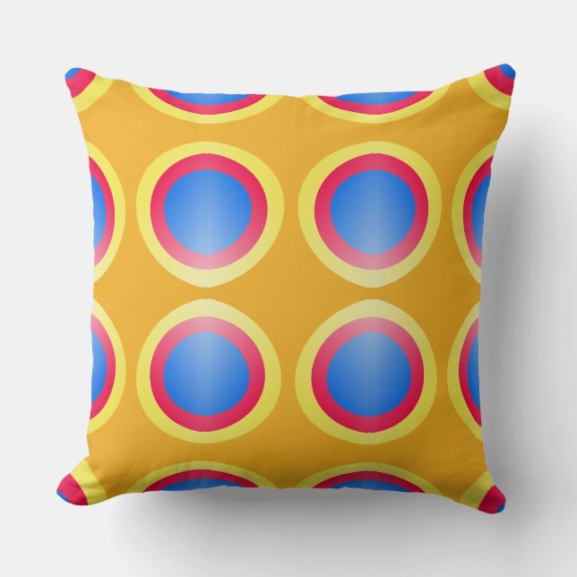 Een levendig kleurrijk klassiek stofpatroon ontwer kussen (Voorkant)