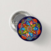 Een levendig mandala ronde button 3,2 cm (Voorkant /achterkant)