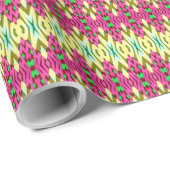 Een levendig meerkleurig klassiek trendy patroonon cadeaupapier (Rol Hoek)