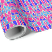 Een levendig meerkleurig klassiek trendy patroonon cadeaupapier (Rol Hoek)