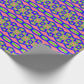 Een levendig meerkleurig klassiek trendy patroonon cadeaupapier (Hoek)