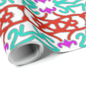 Een levendig meerkleurig klassiek trendy patroonon cadeaupapier (Rol Hoek)