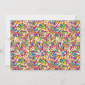 Een levendig modern kunstwerk met een roze en een  bedankkaart (Achterkant)