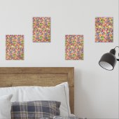 Een levendig modern kunstwerk met een roze en een  muurkunst sets (Slaapkamer)