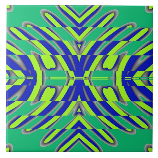 Een levendig multicolor klassiek patroon keramisch tegeltje (Voorkant)