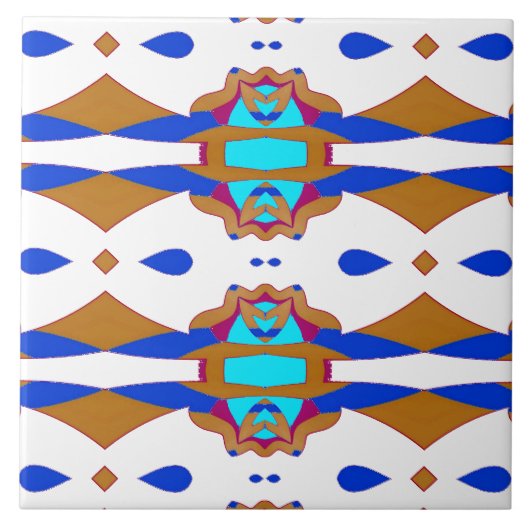 Een levendig multicolor klassiek patroon keramisch tegeltje (Voorkant)