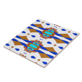 Een levendig multicolor klassiek patroon keramisch tegeltje (Zijkant)