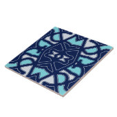 Een levendig multicolor klassiek patroon keramisch tegeltje (Zijkant)
