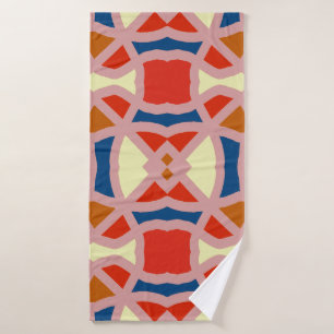 Een levendig multicolor stof print patroon ontwerp badhanddoek
