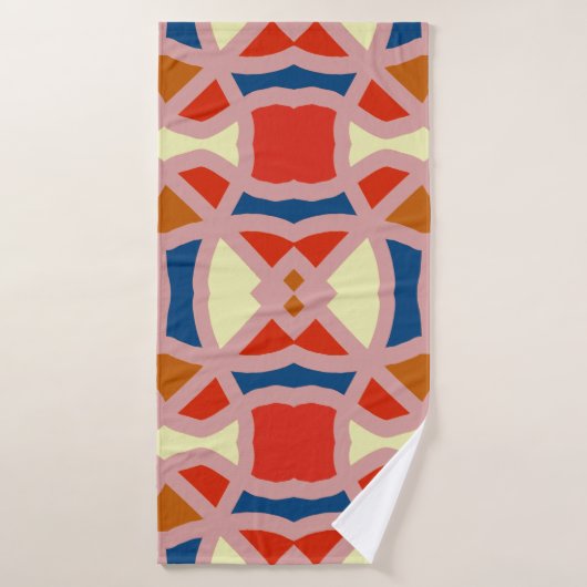 Een levendig multicolor stof print patroon ontwerp badhanddoek (Badhanddoek)