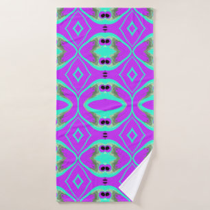Een levendig multicolor stof print patroon ontwerp badhanddoek