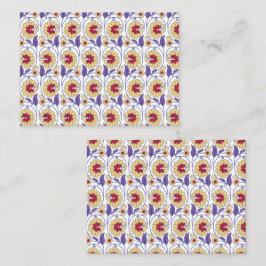 Een levendig ontwerp met geel en oranje krat plaatskaartje