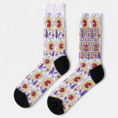 Een levendig ontwerp met geel en oranje krat sokken (Links)