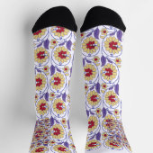 Een levendig ontwerp met geel en oranje krat sokken (Top)