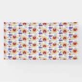 Een levendig ontwerp met geel en oranje krat spandoek (Horizontaal)