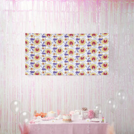 Een levendig ontwerp met geel en oranje krat spandoek