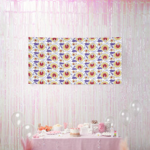 Een levendig ontwerp met geel en oranje krat spandoek