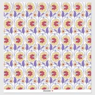 Een levendig ontwerp met geel en oranje krat sticker