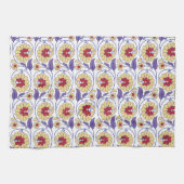 Een levendig ontwerp met geel en oranje krat theedoek (Horizontaal)