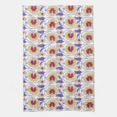 Een levendig ontwerp met geel en oranje krat theedoek (Verticaal)