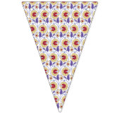 Een levendig ontwerp met geel en oranje krat vlaggetjes (Tweede vlag)