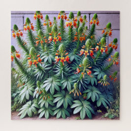 Een levendig oranje bloeiende plant. legpuzzel