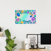 Een levendig psychedelisch bessenpatroon poster (Thuiskantoor)