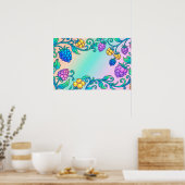 Een levendig psychedelisch bessenpatroon poster (Keuken)