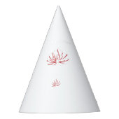 Een levendig rood en zwart bloemontwerp met in feesthoedjes (Voorkant)