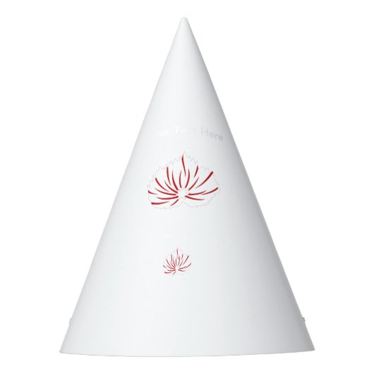 Een levendig rood en zwart bloemontwerp met in feesthoedjes (Voorkant)