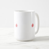 Een levendig rood grafisch ontwerp met gewaagde, a koffiemok (Voorkant rechts)