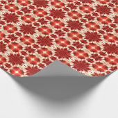 Een levendig rood kleur klassiek trendy patroon on cadeaupapier (Hoek)